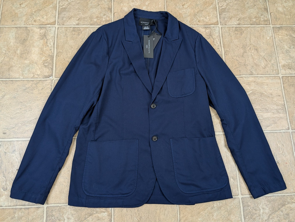 Rhone NanoProjects sz 40/40 Commuter Blazer Jacket navy blue washable wool 1649